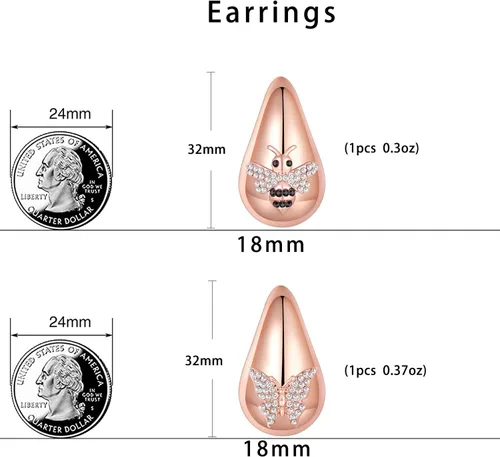 Vista 4 de 2 Pairs Earrings Set for Women, Lightweight Hollow Gold Hoops. Silver Hoop Earrings, 14k Gold Teardrop Hoop Earrings, Rhinestone Waterdrop Earrings