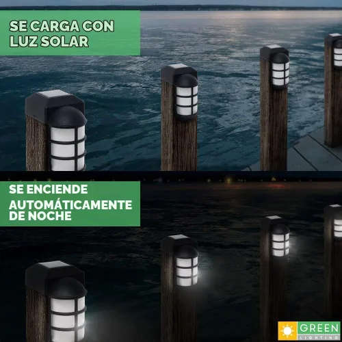 Vista 2 de GreenLighting Marina - Luces solares para tapa de poste de 4 x 4 pulgadas, luz solar de madera nominal para exteriores, poste de valla, paisajismo