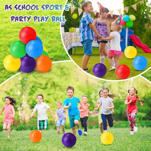 Vista 3 de Macarrie 30 piezas pelotas de juegos 6 pulgadas, pelotas de esquivar, pelotas de patada para niños y adultos, pelotas inflables coloridas, pelotas