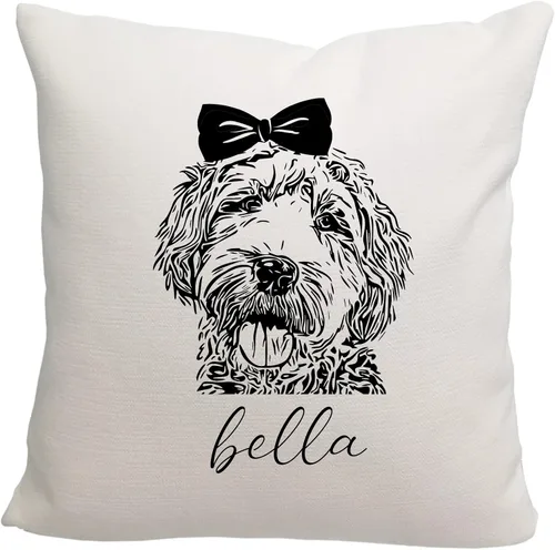 Vista 14 de Pattern Pop - Almohada personalizada con arco y garabatos - Funda de almohada - Almohada decorativa para perro - Funda de almohada cuadrada de 18 x