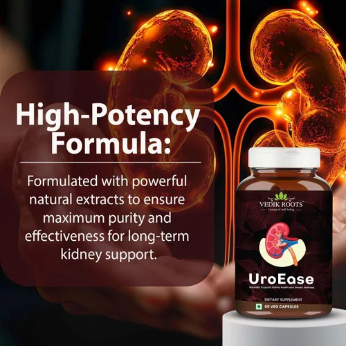 Vista 5 de UroEase - Suplemento de hierbas ayurvédicas para la salud renal y los niveles de ácido úrico Apoya la salud del tracto urinario 60 cápsulas