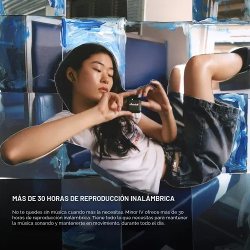 Vista 3 de Auriculares Marshall Minor IV realmente inalámbricos - Negro
