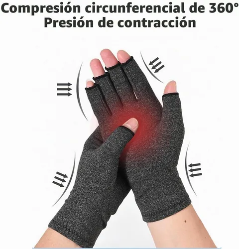 Vista 2 de Guantes de compresión sin dedos para artritis - Alivia el túnel carpiano, reumatoide, tendinitis