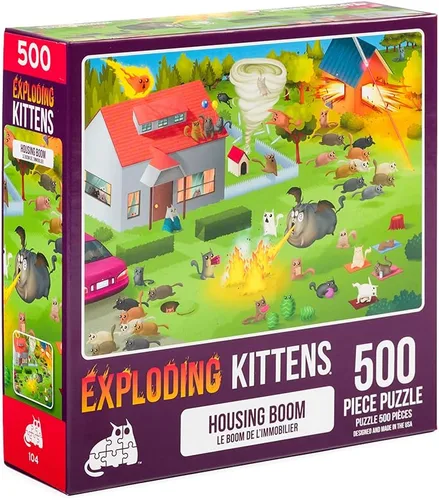 Vista 9 de Exploding Kittens - Rompecabezas de 500 piezas, ideal para adultos, adolescentes y niños, un rompecabezas divertido y artístico con temática