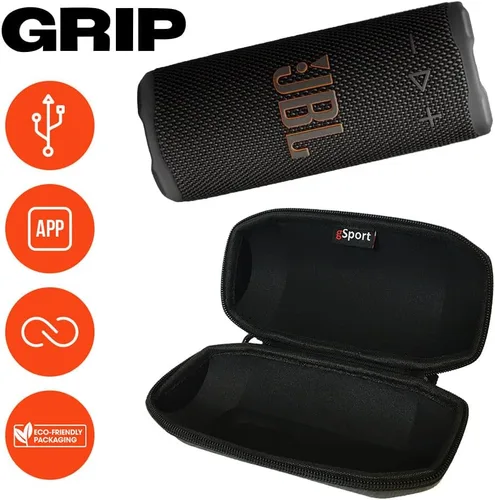 Vista 2 de JBL Paquete de altavoz Bluetooth portátil compacto Grip con estuche gSport (negro)