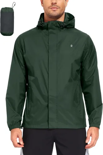 Vista 11 de Little Donkey Andy Chaqueta impermeable con capucha para hombre Castaño Rojizo