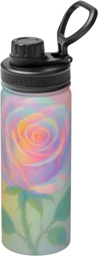 Vista 15 de Colorful Clouds Printed Insulated Water Bottle, 18oz Stainless Steel Funny Travel Mug, Leakproof Hot & Cold for Sports, Gym, Hiking
