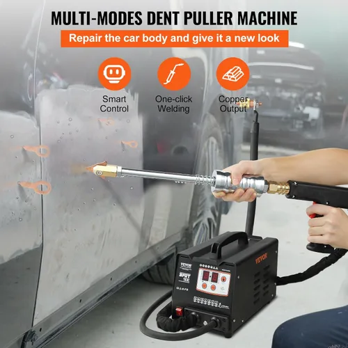 Vista 5 de VEVOR - Extractor de abolladuras para soldador por puntos de 110 V, kit de reparación de abolladuras de 3000 W, 7 modelos de máquina de soldadura