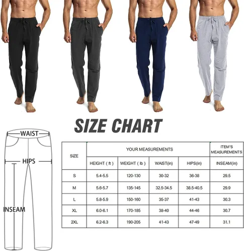 Vista 5 de HARTPOR Pantalones deportivos para hombre, pantalones deportivos de yoga, casuales, holgados, con bolsillos, pierna recta