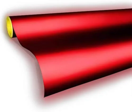 Vista 4 de Lámina de vinilo rojo con brillo para automóvil, rollo fácil de instalar sin ensuciar, adhesivo, Rojo