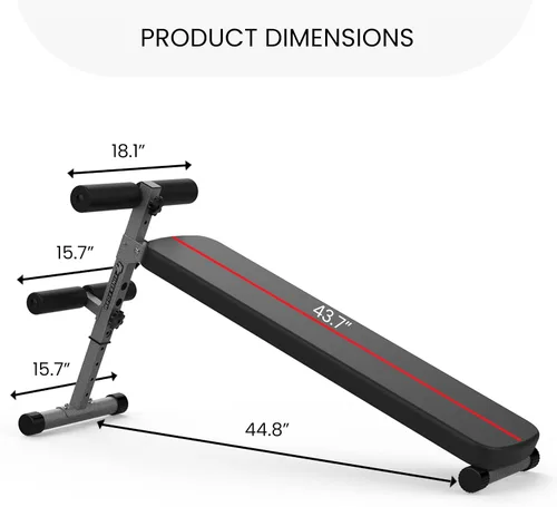 Vista 8 de Finer Form Gym-Quality Adjustable Sit Up Ab Bench & Decline Weight Bench for Home Gym Strength Training.