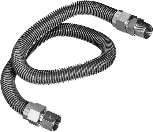 Vista 11 de Kit de conectores de gas de acero inoxidable de 12 pulgadas, conector de manguera de gas flexible de 5/8 pulgadas de diámetro exterior para rango