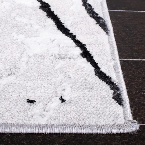 Vista 4 de SAFAVIEH Amelia Collection - Alfombra decorativa de 2 x 4 pies, gris y negro, diseño abstracto moderno, no desprende pelusa y de fácil cuidado
