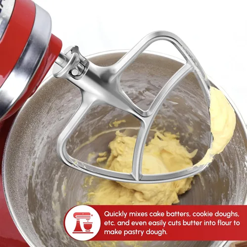 Vista 5 de Accesorio de Paleta de Acero Inoxidable para Batidora de Pie KitchenAid, Compatible con Tazones de Batidora de Pie Inclinable de 4.5-5 Cuartos
