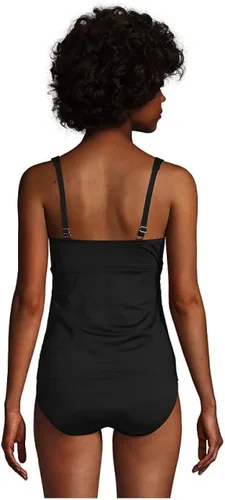 Vista 2 de Lands End Parte superior tankini con aros resistentes al cloro para mujer color negro regular 10 Negro