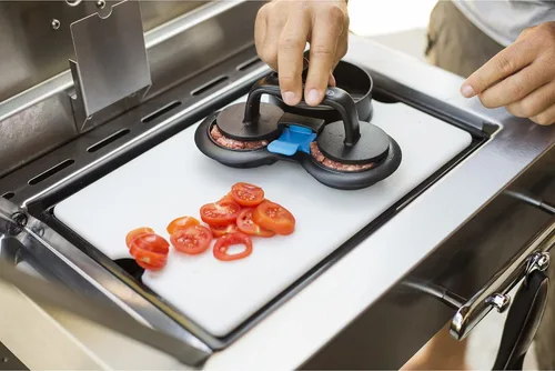 Vista 9 de Napoleon Kit de prensa gourmet para hamburguesas, prensa deslizante, hamburguesas rellenas, apto para lavavajillas