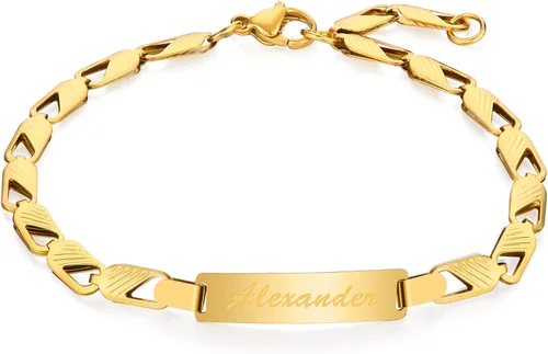 Vista 8 de Tina&Co Pulsera Personalizada con Nombre de Bebé Personalizada Chapada en Oro de 18K para Recién Nacidos a Niños Niña Niño Cumpleaños Regalo de Baby