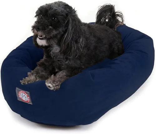 Vista 52 de Majestic Pet Cama para Perros de 52 Pulgadas de Ante Calmante Lavable 52x35x11 (Pulgadas) – Acogedora Cama Redonda para Perros con Forma de Dona