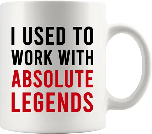 Vista 11 de Panvola Taza de café de cerámica con texto en inglés "I Used To Work With Absolute Legend Coworker Gifts Retirement New Job Goodbye Retired Negro