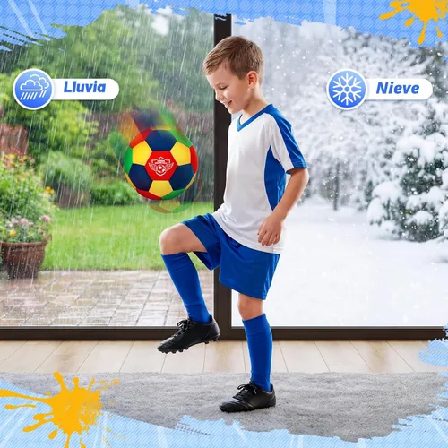 Vista 2 de HopeRock Pelota de Fútbol Blanda de Espuma para Interior Tamaño 4 para Niños para Tu Hogar, Ligera Segura y Divertida para Entrenamiento
