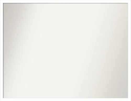 Vista 334 de Amanti Art Espejo de baño blanco para sobre el fregadero, 22 x 45 pulgadas, espejo de tocador rectangular blanco Lucie, marco de madera moderno