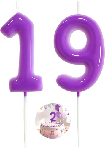 Vista 219 de Velas número 2 arcoíris con número 3D de feliz cumpleaños para decoración de fiesta de pastel de cumpleaños, suministros de celebración
