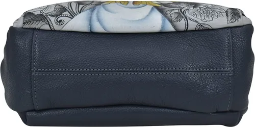 Vista 8 de Anna by Anuschka Bolsa mediana con múltiples compartimentos de piel pintada a mano para mujer