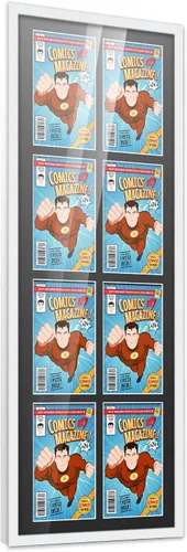 Vista 140 de Poster Palooza Marco de cómic con paspartú para 1 cómic de la Edad de Bronce publicado entre 1970 y 1985, marco de cómic negro para cómic de 7.25 x