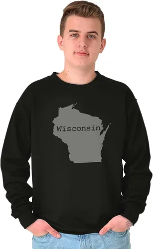 Vista 6 de Camiseta clásica Teaze Wisconsin State Map Shape WI Pride para hombre