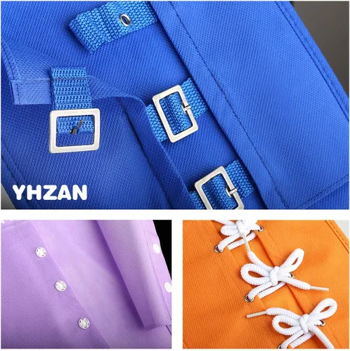 Vista 5 de YHZAN Tabla de Aprendizaje para Atar Zapatos Montessori, Tablero Sensorial Móvil, Tablero de Habilidades de la Vida para Terapia de Viaje