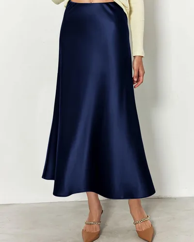 Vista 5 de BTFBM Faldas largas para mujer, trajes de otoño 2026 Azul marino