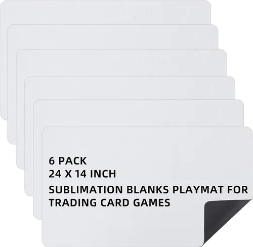 Vista 7 de Yexiya Tapete de juego de 6 piezas para TCG MTG de 24 x 14 pulgadas, tapete de goma suave para juegos de cartas, juegos de mesa (mezcla de colores)