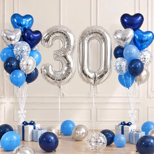 Vista 342 de TONIFUL Globo de aluminio negro de 40 pulgadas con el número 0, decoraciones de cumpleaños negro (Bk-black)