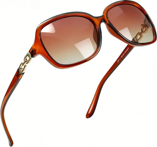 Vista 29 de SIPHEW - Gafas de sol polarizadas para mujer, gafas de sol cuadradas clásicas para mujer con protección UV Gafas de sol polarizadas negras A01