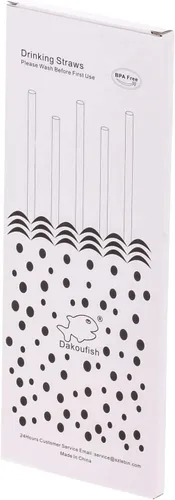 Vista 9 de Dakoufish Pajitas reutilizables para batidos de 10 pulgadas de largo, boca ancha, pajitas rectas de plástico para batidos de leche, juego de 6