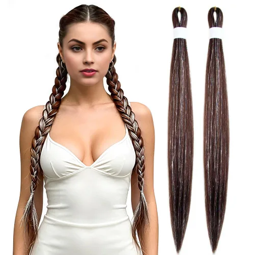 Vista 71 de Cabello trenzado burdeos, 10 pulgadas, 4 paquetes Cabello preestirado, trenzas de ganchillo cortas y rectas, textura Yaki, fibra sintética