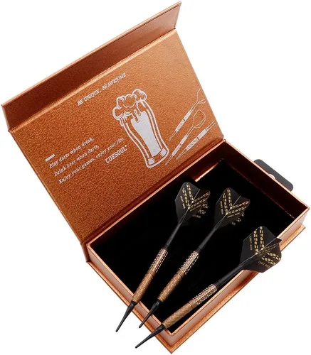 Vista 11 de CUESOUL Juego de dardos de cóctel/COLA de cerveza/cerveza de barril con acabado en pintura al óleo - Punta suave de 90% tungsteno de 19g/20g/21g