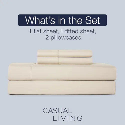 Vista 3 de Juego de sábanas tamaño individual XL de 4 piezas con 2 fundas de almohada envolventes, sábanas de microfibra suave de bolsillo profundo