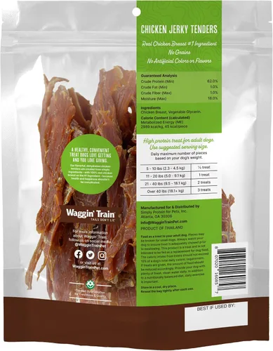 Vista 2 de Waggin' Train Golosinas de pollo para perros, hechas con pechugas de pollo 100% reales, solo dos ingredientes naturales, gran golosina para perros