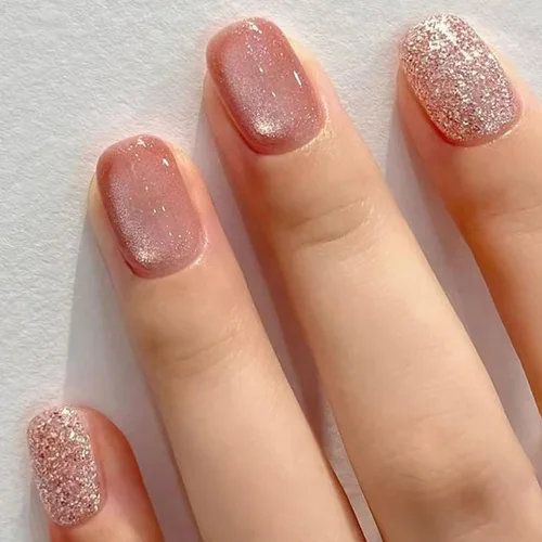 Vista 29 de Uñas postizas a presión con punta francesa verde, uñas postizas cuadradas cortas con diseños de cuentas de flores en 3D, uñas de verano, uñas Verde