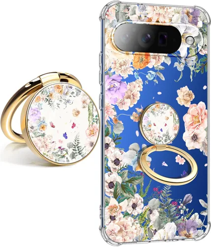Vista 12 de Funda para Google Pixel 9A 5G, diseño de flores, delgada, anticaídas, a prueba de golpes, suave, a prueba de golpes, transparente, funda protectora