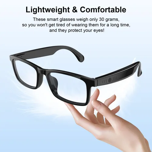 Vista 6 de Gafas Inteligentes para Hombres y Mujeres, IPX5 Impermeable & Asistente de Voz, Gafas de Audio con Lentes Polarizadas Extra & Altavoz de Oreja