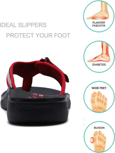 Vista 2 de SOLLBEAM Sandalias ortopédicas originales para mujer, estilo tanga con soporte de arco