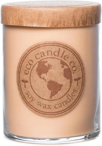 Vista 48 de ECO CANDLE CO. Vela reciclada, té negro y miel, 6 oz. - Aromas de té picante, nuez moscada, miel y naranja - 100% cera de soja, sin plomo, etiqueta