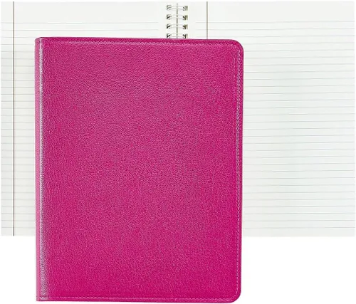 Vista 5 de Graphic Image Wire-O-Notebook, piel de cabra, 9 pulgadas, naranja (JS9MRBLGTIORG)