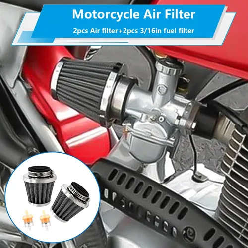 Vista 6 de smseace 2 filtros de aire de motocicleta de 1.969 in con 2 filtros de combustible de 3/16 pulgadas de repuesto para 70 cc, 100 cc, 110 cc, 125 cc