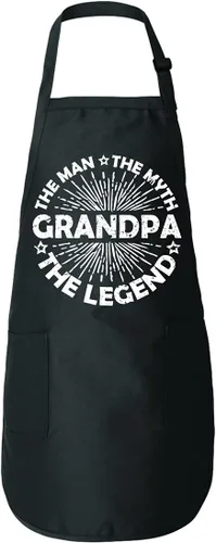 Vista 3 de Wild Bobby Abuelo Hombre Mito Leyenda Regalo Día del Padre Cocina Barbacoa Asado Cocinar Delantal Gráfico con Bolsillos