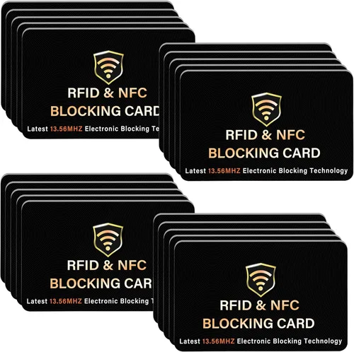 Vista 32 de SaiTech IT Paquete de 5 Tarjetas de Bloqueo RFID, Una Tarjeta Protege Toda la Billetera y Cartera, Protector de Tarjetas de Débito y Crédito