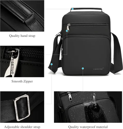 Vista 4 de BAIGIO Bolsa de mensajero para hombre bolsa de viaje