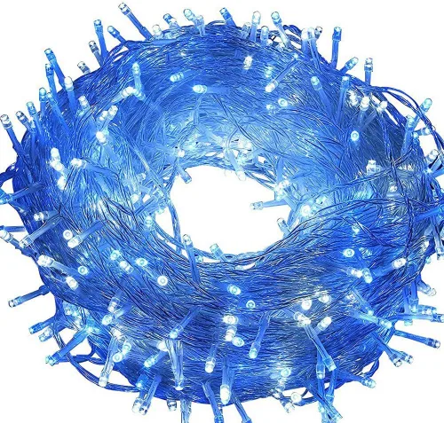 Vista 10 de Guirnalda de luces para exteriores de 33 pies, 100 luces LED con controlador de modos de memoria, luces de Navidad extensibles para bodas, Navidad